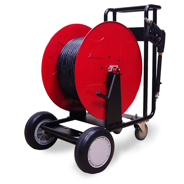 100m Hose Reel Trolley, Fire Hose Reel Cart with Wheels